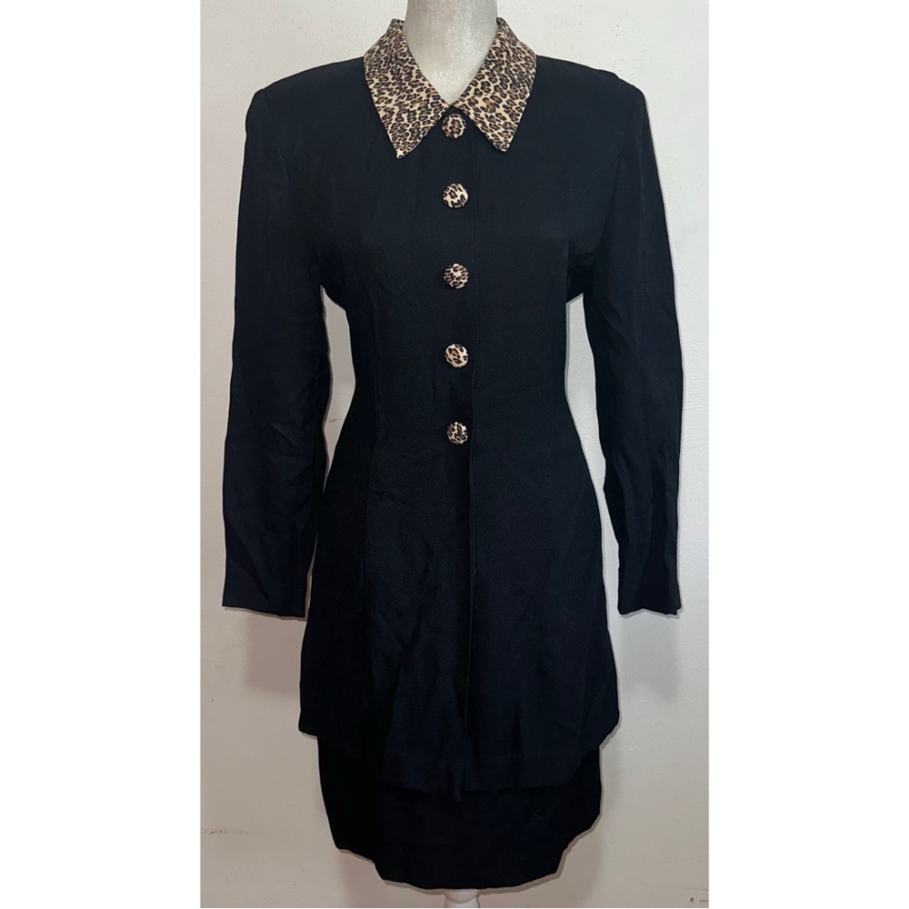 Vintage NWT Union Made Leopard Print Trim Dress - Picture 3 of 12